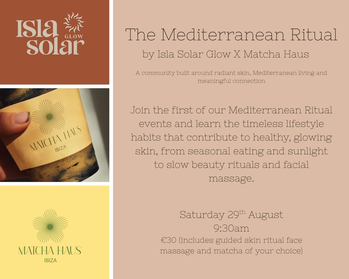 The Mediterranean Ritual — Isla Solar Glow x Matcha Haus